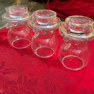 Crate & Barrel Snowman Trio Tea Light Candle Holders